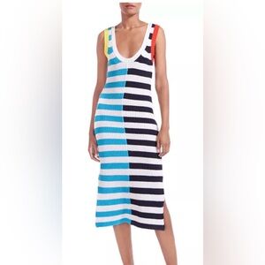 Staud Seashore Striped Knit Dress